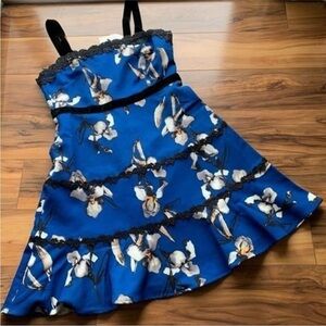 Foxiedox Blue Black Carmella Floral & Cocktail Dress 6